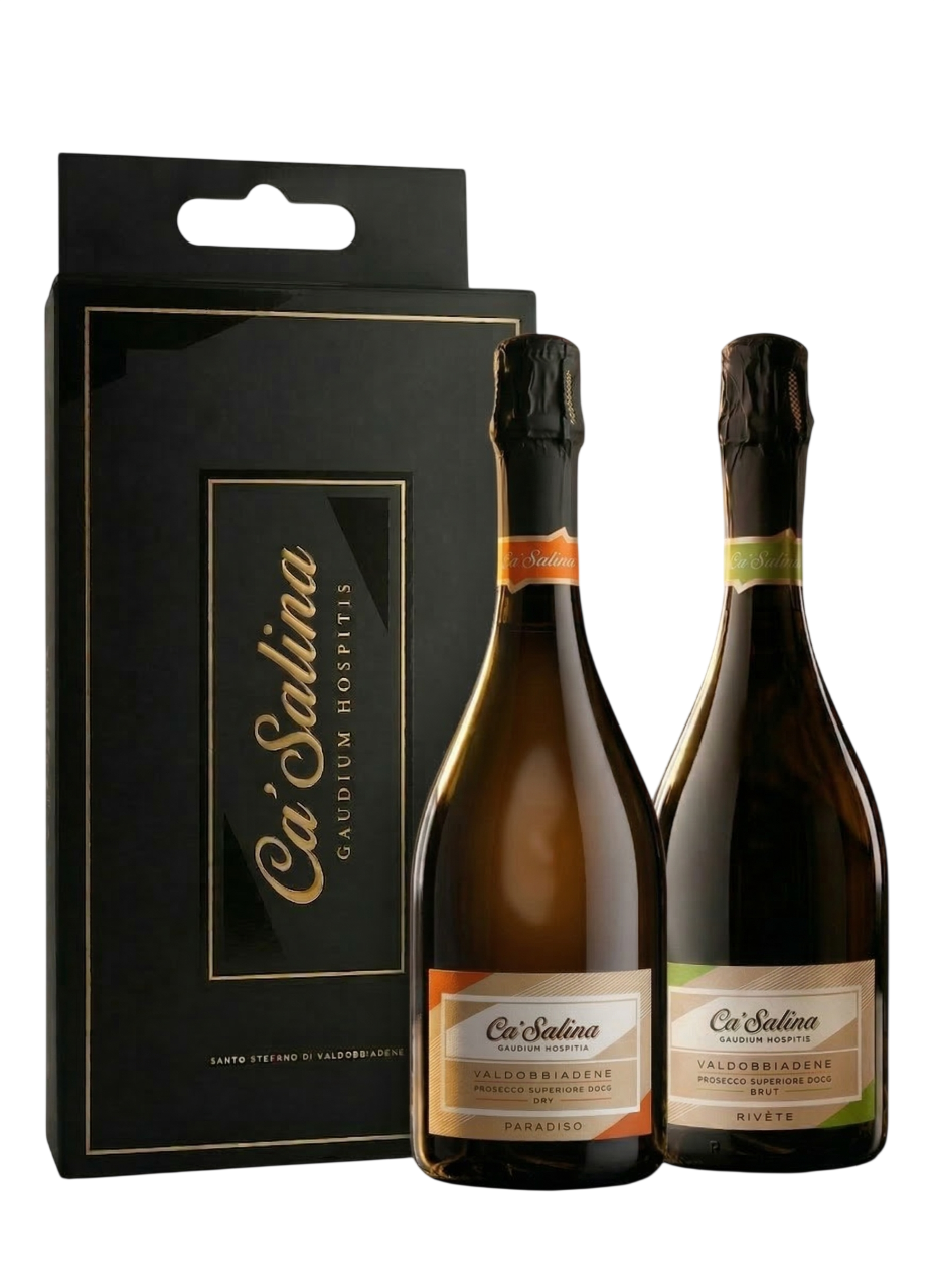 Ca Salina Rivéte Prosecco Valdobbiadene DOCG Superiore / Ca Salina Paradiso Prosecco Valdobbiadene DOCG Superiore Díszdobozban